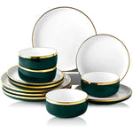 Golden Rim Dish Set For Home Decor Sets 12 Piece Service For 4