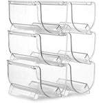Set of 6 Stackable Clear Plastic Wine Rack Holder for Pantry