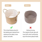 Decorative Rope Basket Wooden Bead Decoration with Handles