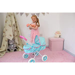Realistic 2 In 1 Baby Stroller For Dolls W Detachable Bassinet