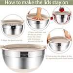 Stainless Steel Metal Bowls With Airtight Lids