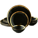 Golden Rim Dish Set For Home Decor Sets 12 Piece Service For 4