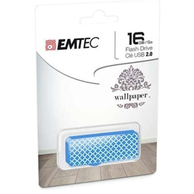 Emtec 16Gb Usb 2 0 Flash Drive Wallpaper Blue Tile Ecmmd16Gm710Wp10