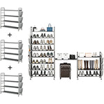 Metal Shoe Shelf Organizer With Side 8 Shoes Pockets