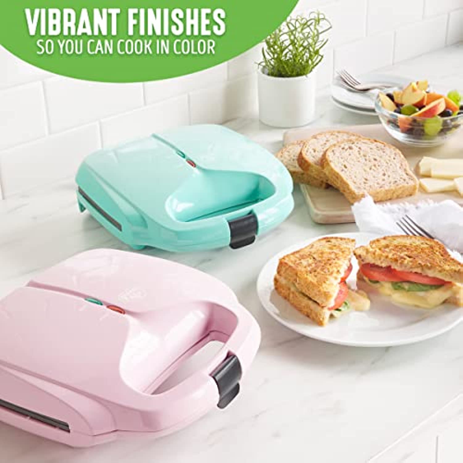 Green House Compact Hot Sandwich Maker for Single Sandwich