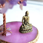 Buddha Statue with Healing Crystal Tree, Tree of Life for Positive Energy