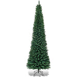 Pvc Artificial Slim Christmas Tree With Sturdy Metal Stand