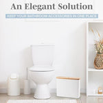 Bamboo Toilet Paper Holder Basket for Bathroom