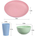 Multi Color Unbreakable Microwave Safe Lightweight Bowls Cups Plates Set Reusable