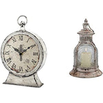 Decorative Battery Operated Table Top Clock With Roman Numerals And Antique Finish 12