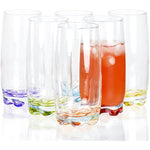 Vibrant Splash Water Beverage Highball Glasses 13 25 Ounce Set Of 6