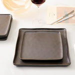 Square Stoneware Dinnerware Set 24 Piece Service For 8