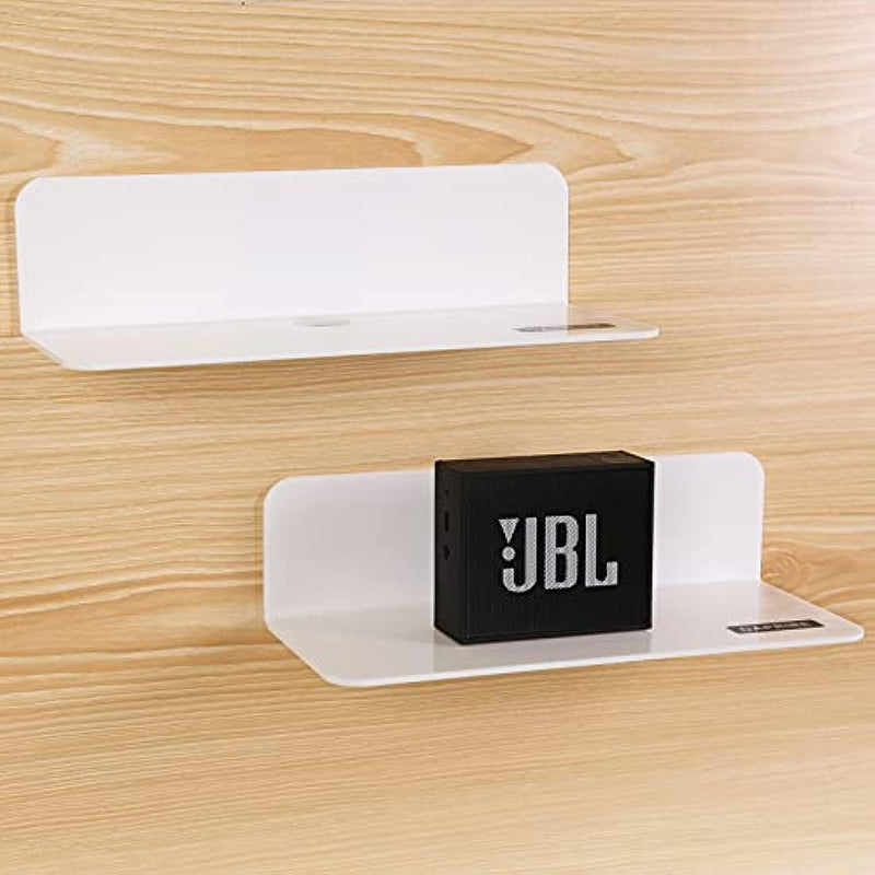 Floating Hanging Shelves with Cable Clips for Bedroom & Gaming Room - Set Of 2