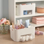 Rectangular Vanity Storage Bin With Pass Through Handles