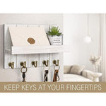 Elegant 5 Sturdy Key Hooks with Wooden Floating Shelf for Exclusive Designer Vintage Decor
