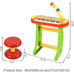 31 Keys Children Electronic Organ Keyboard Piano With Karaoke Recording Transmit And Stool