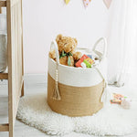 Decorative Rope Basket Wooden Bead Decoration with Handles