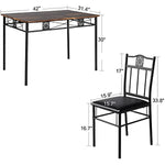 Dining Room Wooden Kitchen Table And Pu Cushion Chair Sets