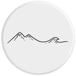 Mountain Wave Cool White Art Drawing Hiker Hiking Gift Grip And Stand For Phones And Tablets