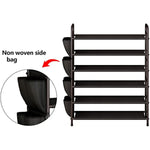 Metal Shoe Shelf Organizer With Side 8 Shoes Pockets