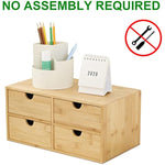 Mini Bamboo Desk Drawer Tabletop Storage Organization Box for Office