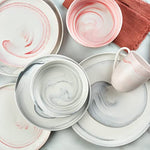 Marble Porcelain Dinnerware Set 16 Piece Service For 4