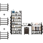 Metal Shoe Shelf Organizer With Side 8 Shoes Pockets