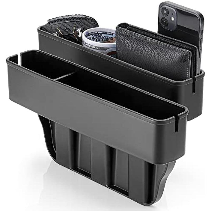 2 Pack Universal Fit Car Seat Gap Filler Organizer Storage Box for Car Seat