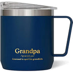 10.1oz Grandpa Stainless Steel Dark Blue Reusable Tea & Coffee Mug