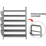 Metal Shoe Shelf Organizer With Side 8 Shoes Pockets