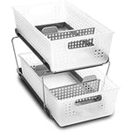 Multipurpose Organizer with Divided Slide-Out Storage Bins for Bathroom