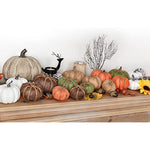 62Pcs Burlap Artificial Pumpkins Maple Harvest Fall Decoration