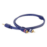 C2G 40617 Velocity One 3 5Mm Stereo Male To Two Rca Stereo Male Y Cable Blue 50 Feet 15 24 Meters