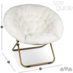 Cozy Faux Fur Saucer Chair For Bedroom