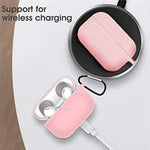 Silicone Cases Compatible With Airpods Pro Case Soft Silicone Protective Case With Keychain Pink