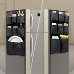 Fridge Dust Cover Top with 15 Extra Large Fabric Pockets for Spice, Cutlery & Napkins