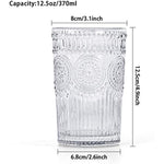 Glass Tumblers For Juice Beverages Cocktail Capacity 12 5Oz 370Ml Set Of 4