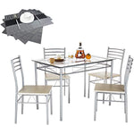 Dining Room Wooden Kitchen Table And Pu Cushion Chair Sets