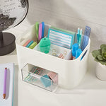 Rectangular Vanity Storage Bin With Pass Through Handles