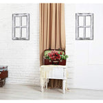 Wooden Rustic Mount White Window Frames Vintage Western Country Farmhouse Wall Art Decor