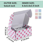 9x6x4 White Decorative Gift Wrap Boxes with Lids for Girl Him, Her Presents