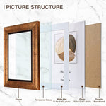 Rustic Retro Photo Frames With Tempered Glass Wall Mount Tabletop