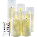 Flameless LED Candles with Timer 5 Pc Flickering Flameless for Thanksgiving Dinner