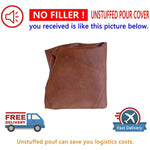 Unstuffed Faux Leather Pouf Cover