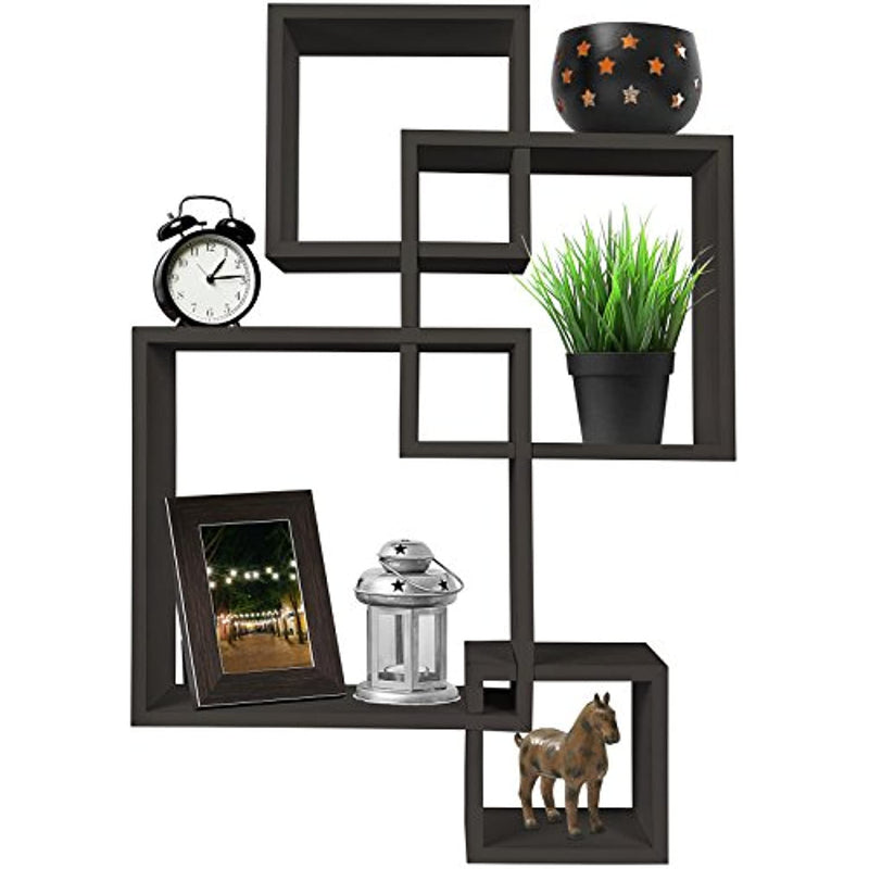 4 Cube Intersecting Shelves Easy To Assemble Floating Wall Mount