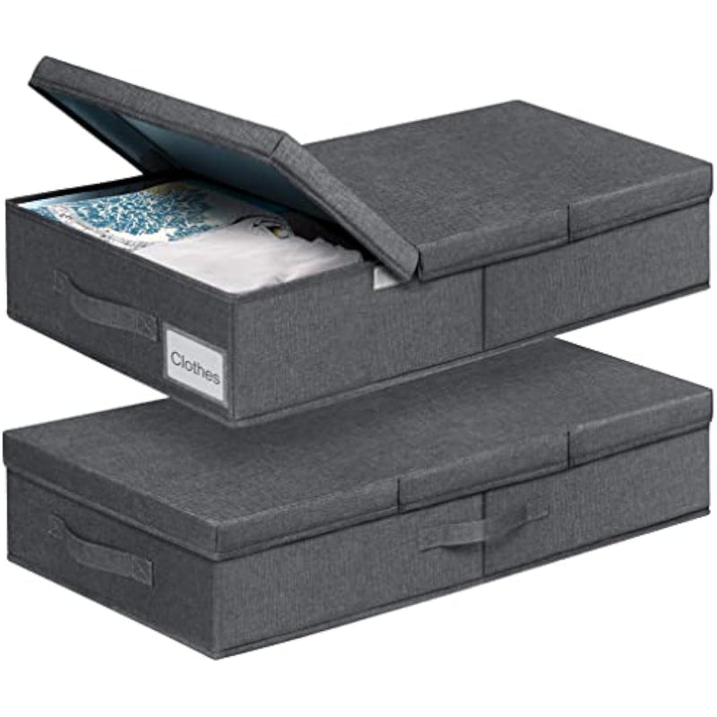 Long Flat Firm Sides Organization And Storage With Foldable Lid For Comforter Shoe & Toy