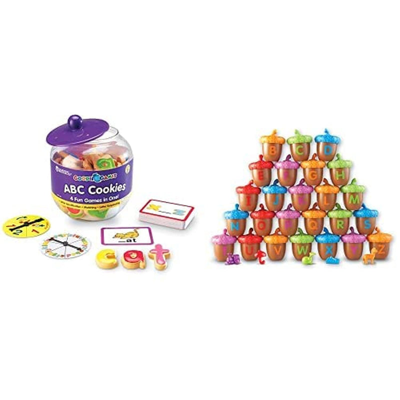 Alphabet Acorns Activity Set 78 Pieces Visual Tactile Learning Toy Ages 3 Goodie Games Abc Cookies 4 Games In 1 Alphabet Pre Reading Phonics Ages 3