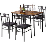 Dining Room Wooden Kitchen Table And Pu Cushion Chair Sets