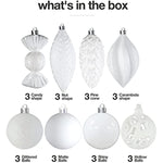 Christmas Ball Ornaments Set With Different Contrast Colors