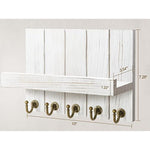 Elegant 5 Sturdy Key Hooks with Wooden Floating Shelf for Exclusive Designer Vintage Decor